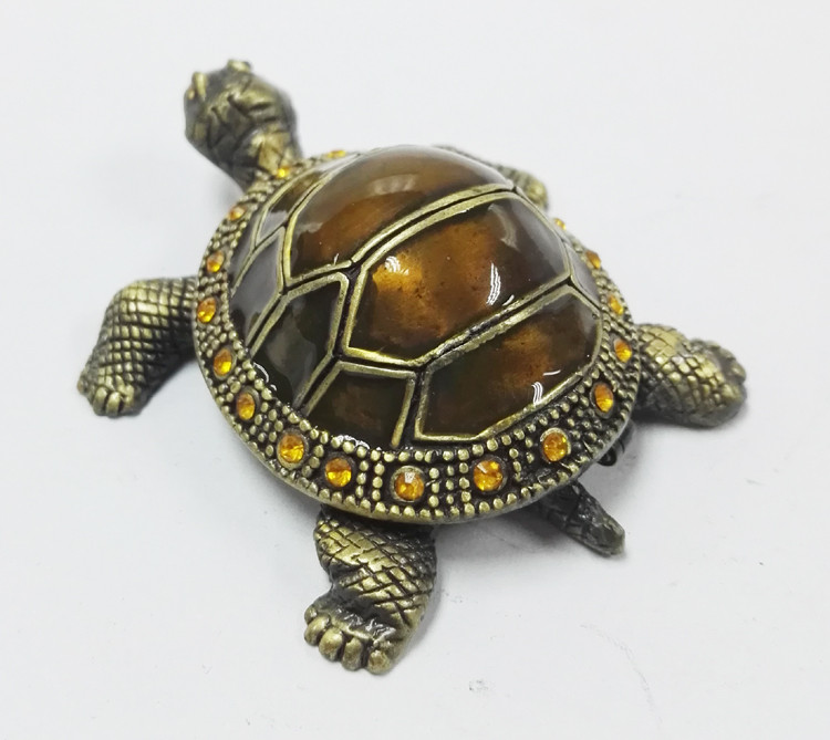 Home Decor Sea Turtle Enameled Trinket Boxes painted turtle trinket box