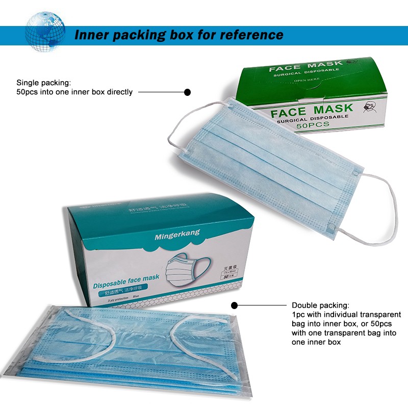 Disposable Earloop Face Masks for Virus Protection and Personal Health