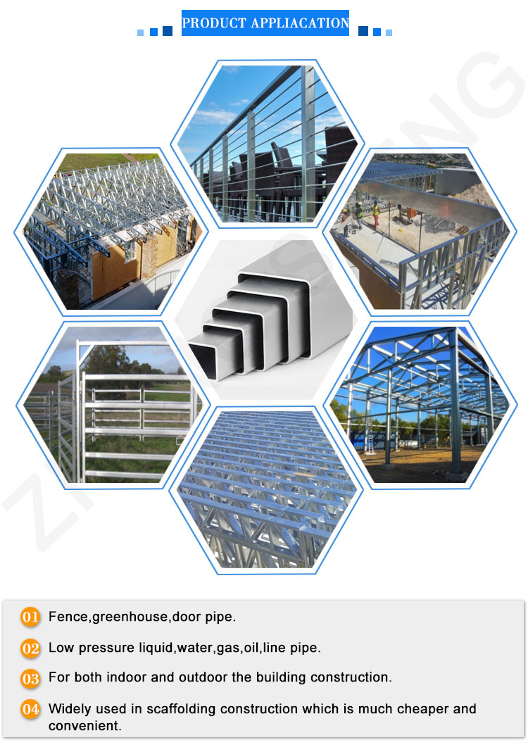 Special Pipe Galvanized Welded Square / Rectangular Steel Pipe/tube/hollow Section Steel Pipe with ERW Technique