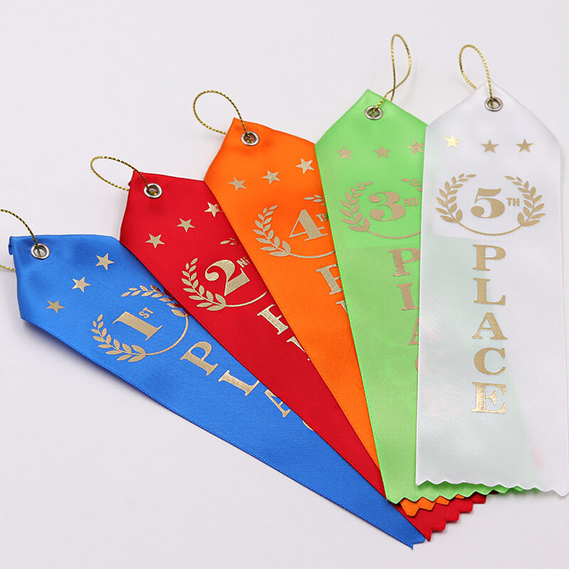 Ink Printed Custom Award Ribbons Satin Fabric Single Face Type 2 Inch Width