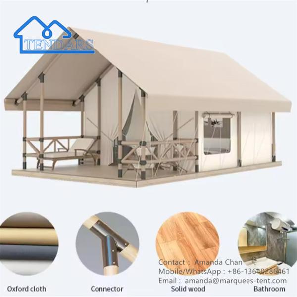 900D Waterproof Single Camping Tent Camping Outdoor Safari Hotel Luxury Canvas