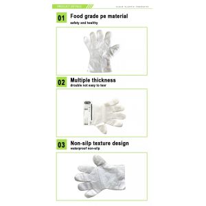 Plastic Polyethylene Disposable Hand Gloves Customzied Color For Food Serving