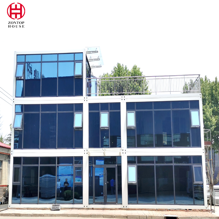 Zontop Quality New Design Small Low Cost Fast Build Ready Quick Concrete Modular Glass Containre Prefab House Home