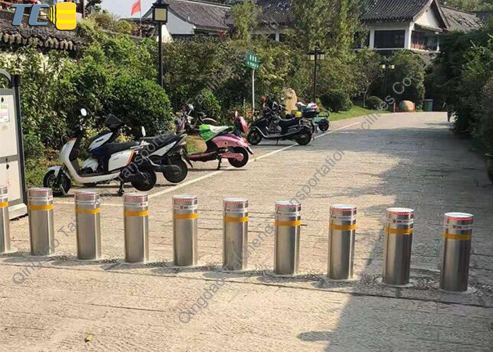 Stainless Steel IP68 Automatic Hydraulic Bollards 6mm Wall For Gate Entry / Exit
