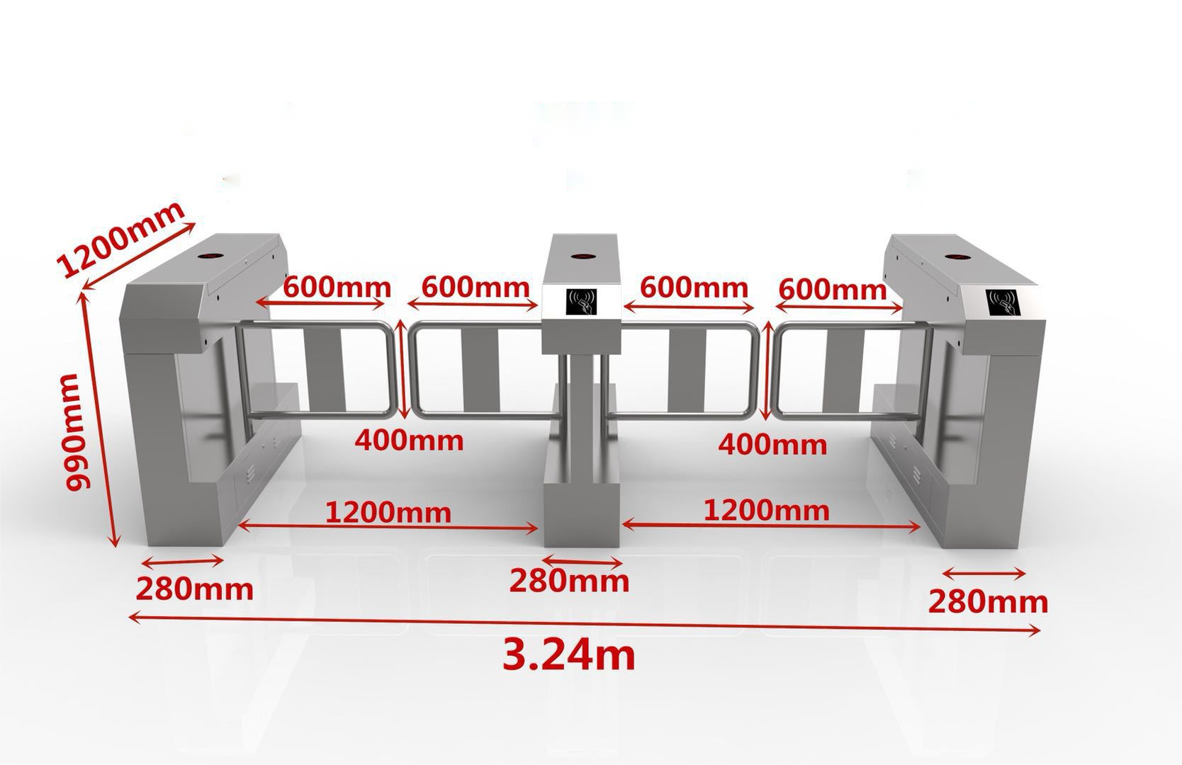 OEM ODM Fingerprint Access Control Supermarket Entrance Turnstile IP54