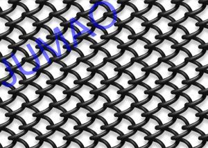 Resist Corrosion Black Mesh Curtains , Safety Barrier Stainless Steel Curtain Manufactures