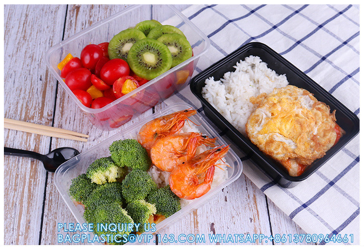 500 Ml Disposable Lunch Box Rectangular Bento Transparent Plastic Tableware Wholesale Packaging Box PP Takeaway