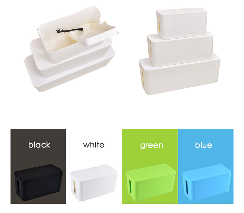 Rectangle Plastic Cable Organizer Box Power Strip Cord Organizer