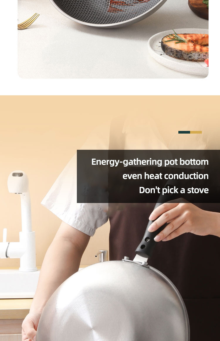 Silver Cooking Kitchen Metal Cooking Pan Glass Cover Non Stick Frying Pan