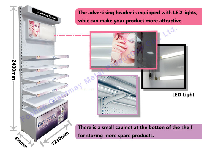 Cosmetics Store Makeup Floor Stand Showy Beauty Display Rack