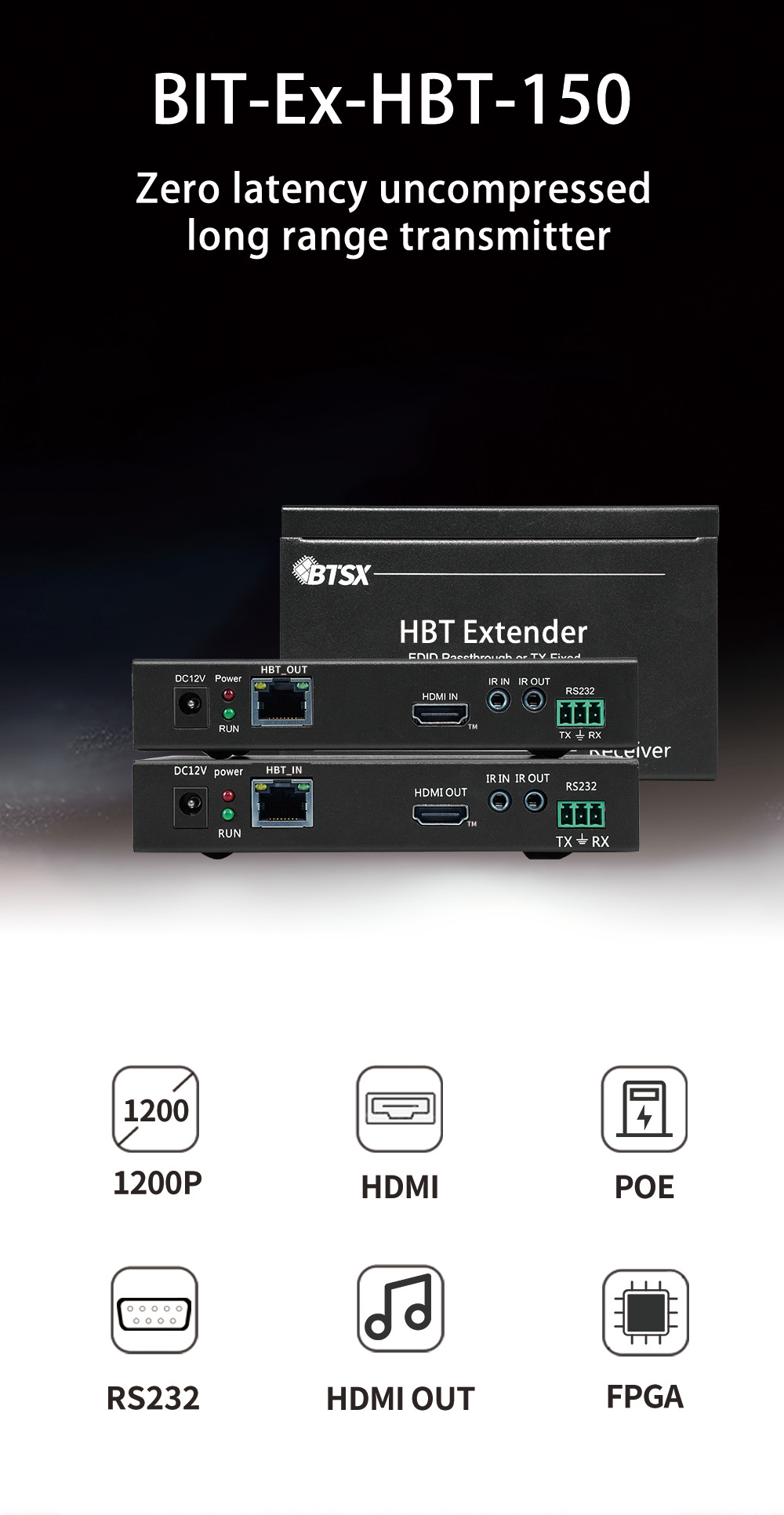150M HDMI Video Transmitter Receiver 1920X1080 HDMI Network Extender