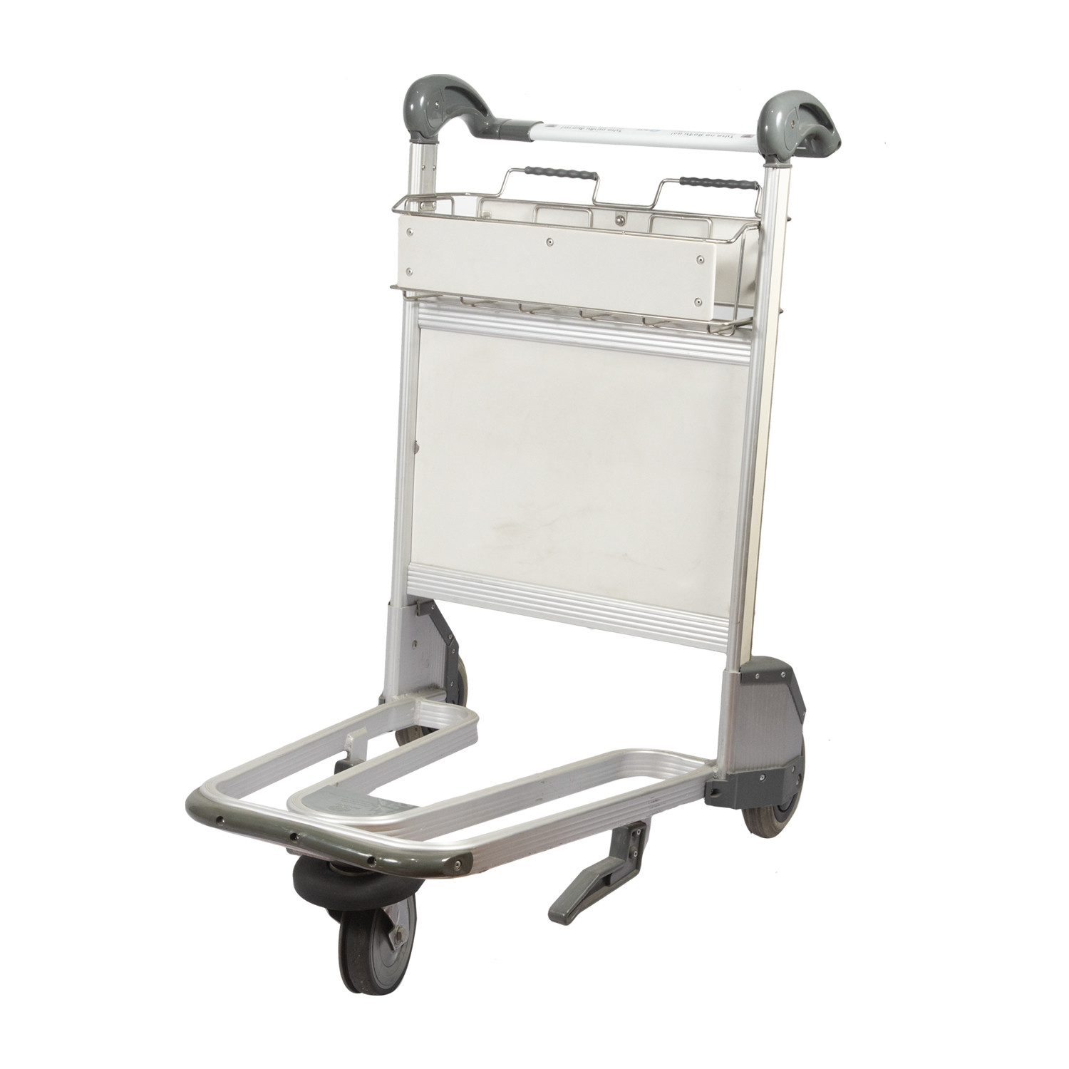 Aluminum Airport Luggage Trolley Handcarts In Duty Free Shop With Handbrake