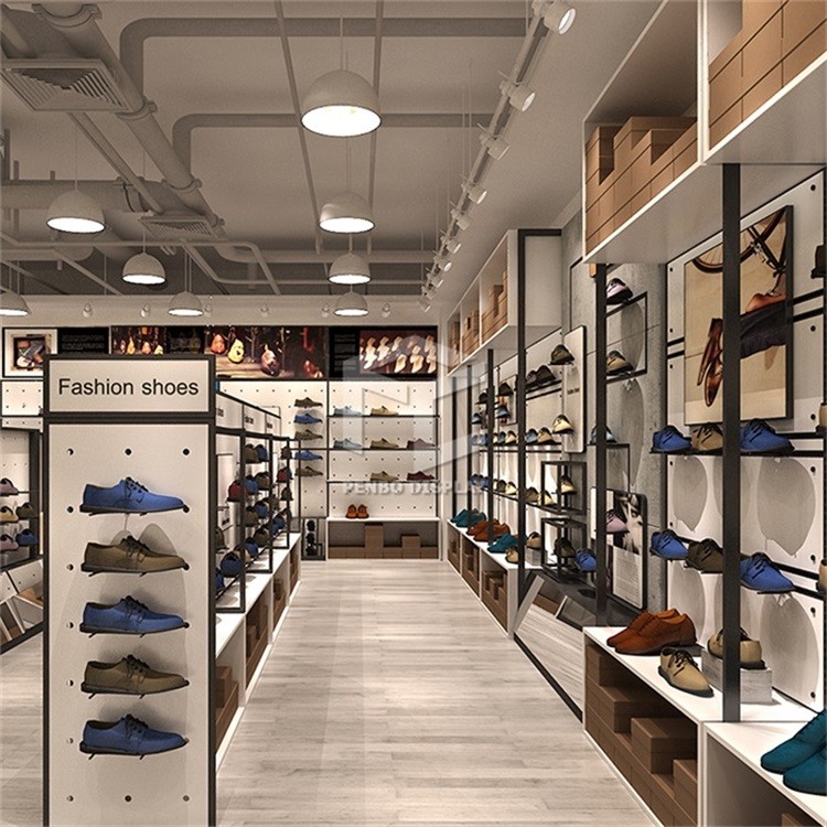 T5 LEDShoe Store Display Furniture Powder Coating Monomer Design