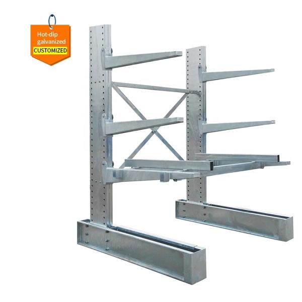 300-1500kgs/arm Weight Capacity Cantilevered Hot Dip Galvanized Outdoor Storage