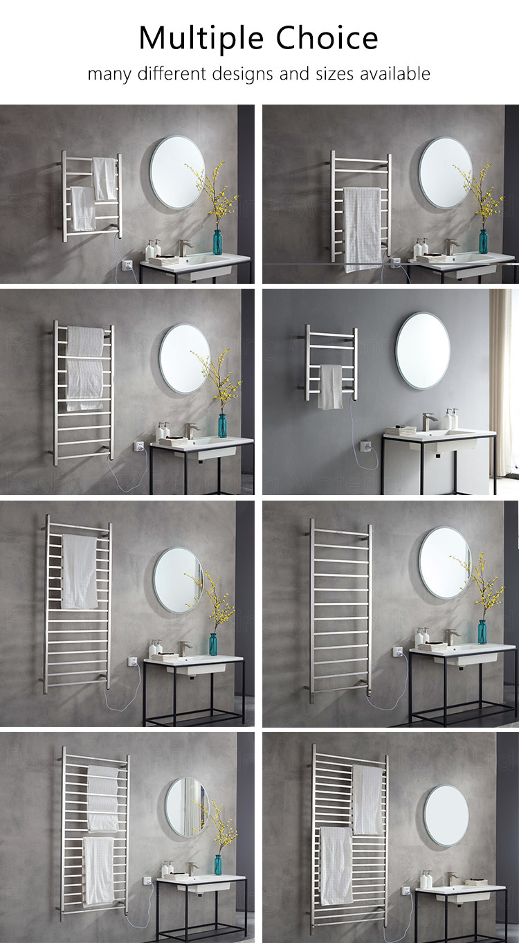 45-50W Bathroom Hardware Sets , Electric Wall Mounted Towel Warmer Rack