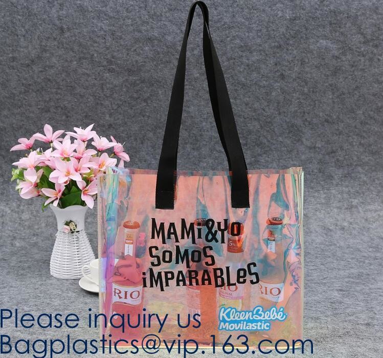 Stadium Approved Environmentally New Clear Tote PVC Shoulder Transparent Shopping Bag,Recycled Clear Pvc Shopping Tote B