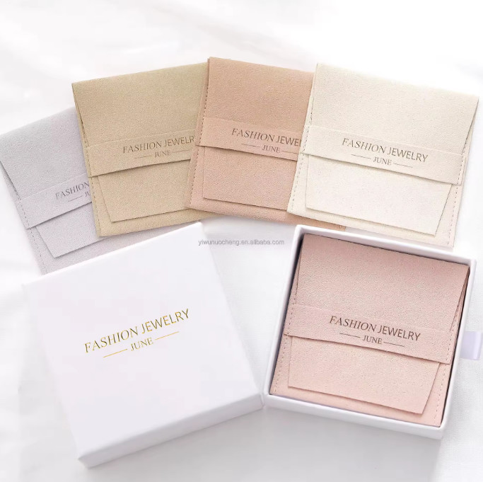 Suede Jewelry Pouch Organizer Box Envelope Pouch Travel Bag