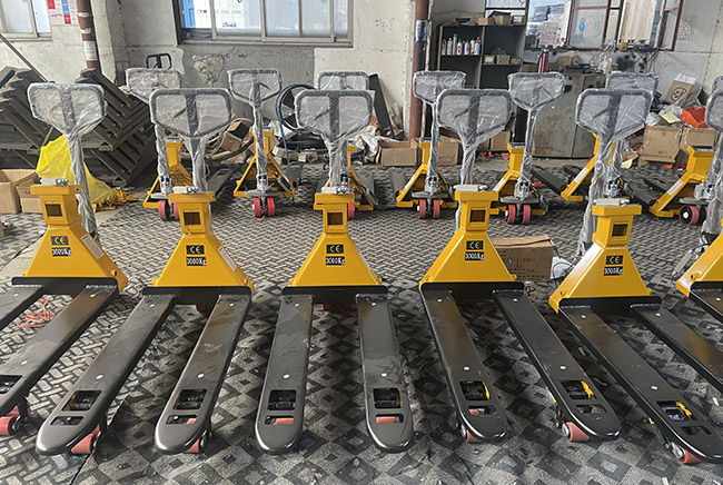 High Digital Display Hydraulic Hand Pallet Truck With Weighing Scale 3000kg