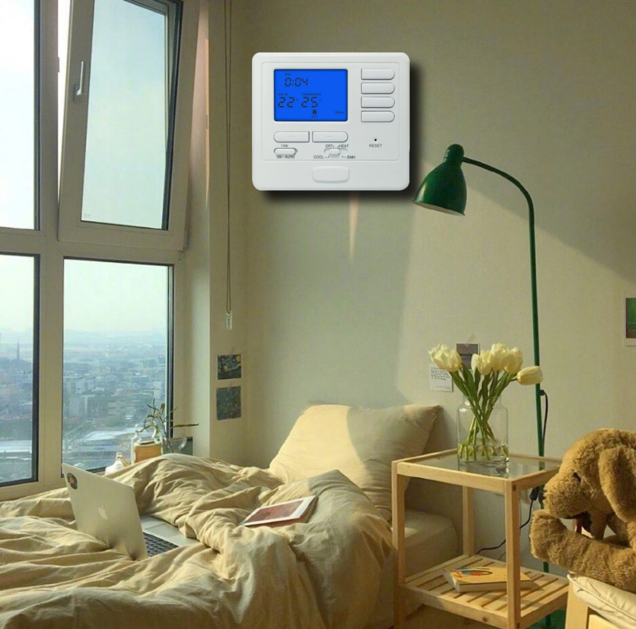 Wall Mounted Heat Pump Wiring Thermostat / 24 V Multiple Stage Thermostat For Air Conditioners