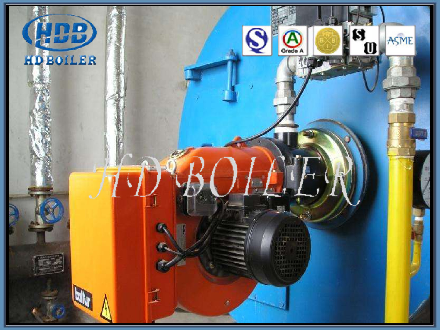 ASME Corner Type Tube Steam Boiler Nature Circulation Pellet Fuel
