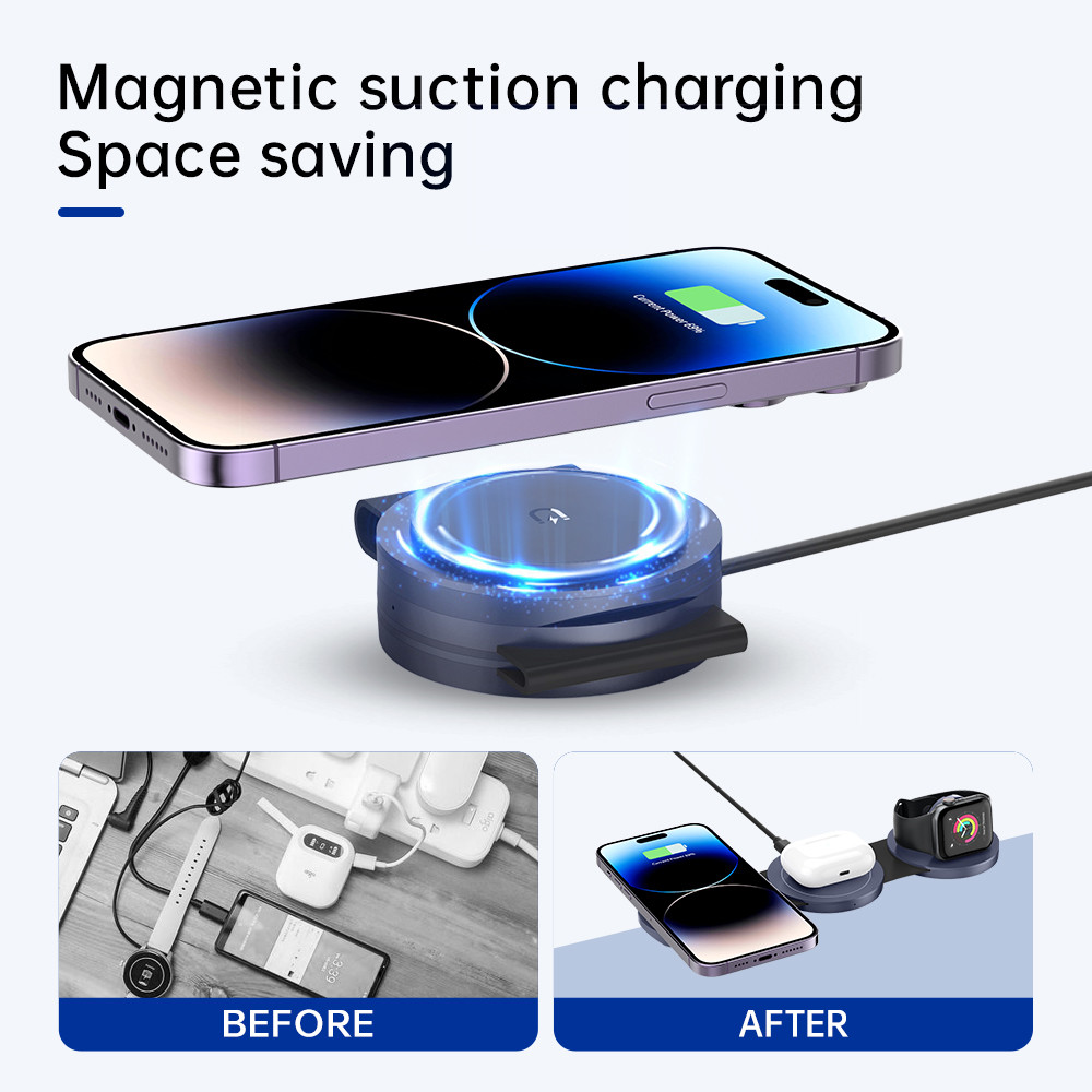 Foldable Magnetic 2W/3W/5W/7.5W/10W/15W Wireless Charger For Mobile Phone