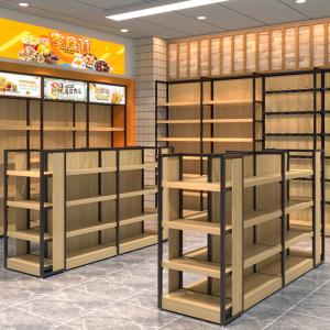  Wooden Supermarket Display Racks TGL OEM Powder Coating Surface Manufactures
