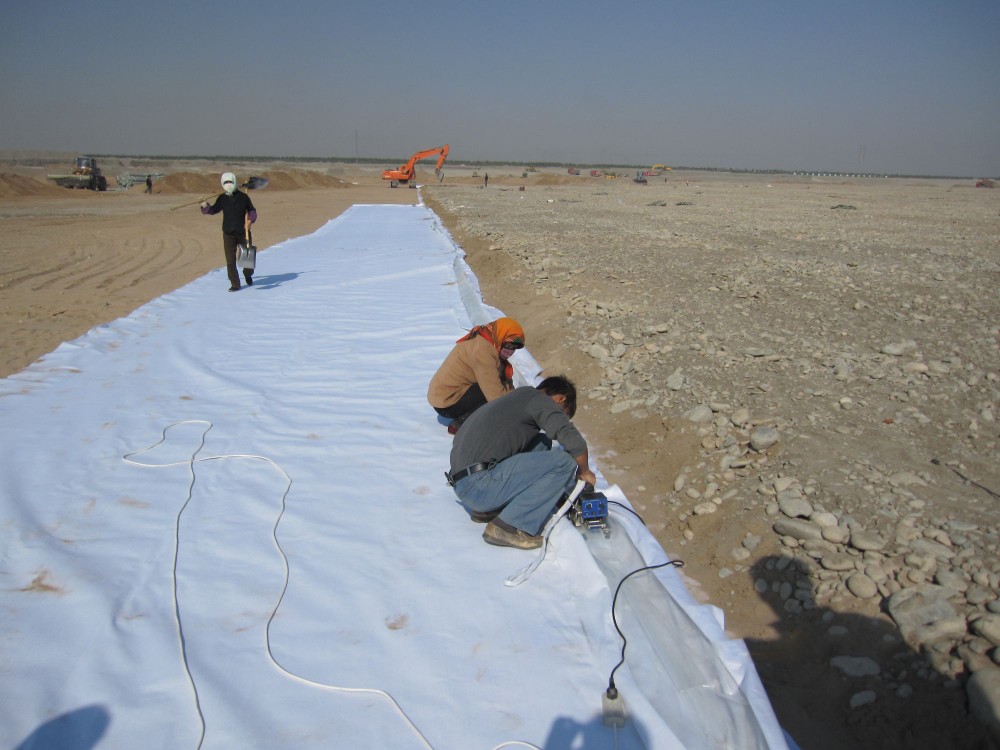 Non Woven Geotextile for Road Construction and Dam Project White Colo