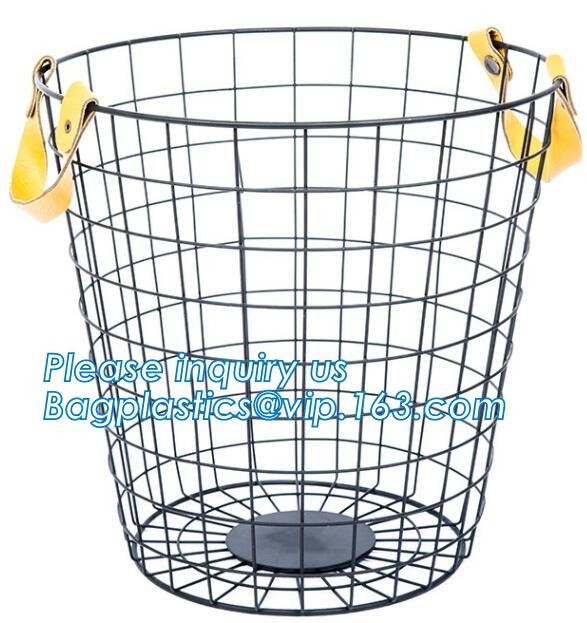 decorative laundry metal wire material storage basket, Vintage Metal Chicken Wire Removable Fabric Hanging Storage Baske
