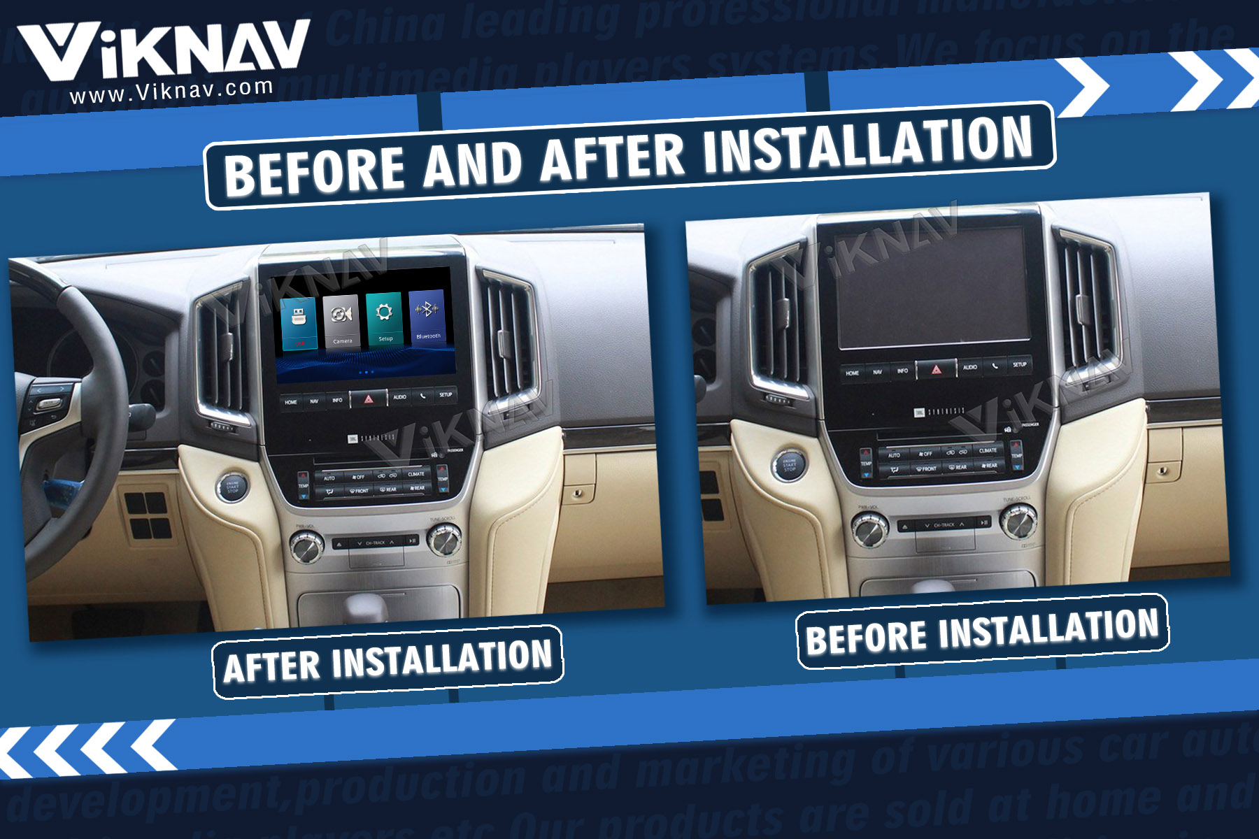 Viknav Fit For Original Car Screen Linux System For Toyota LC200 2016-2021 Wireless Apple CarPlay Android Auto
