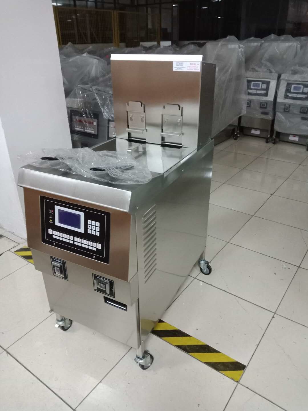 Auto Lift&Down One Pot Two Baskets Gas Heating Chips Open Deep Fryer