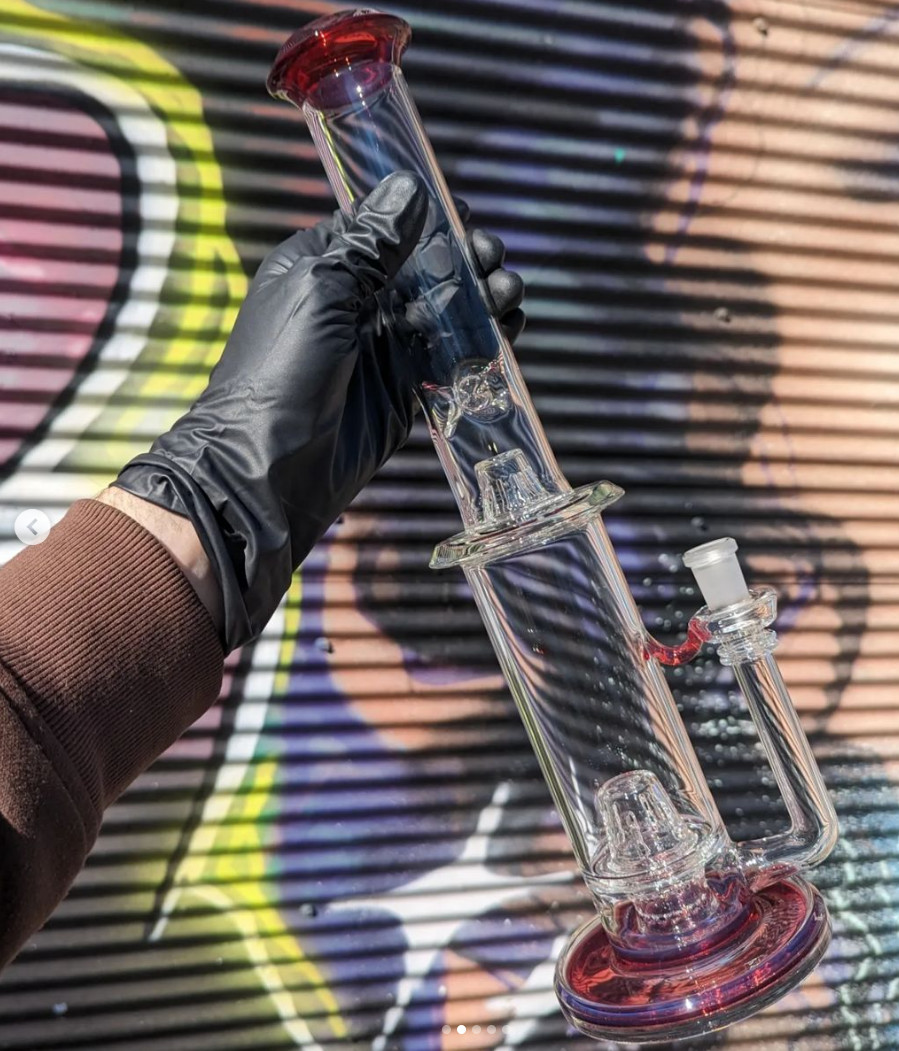 16 Inches Borosilicate Glass Bongs Tripl Honeycomb Perc Straight Tube Dab Rig Recycler
