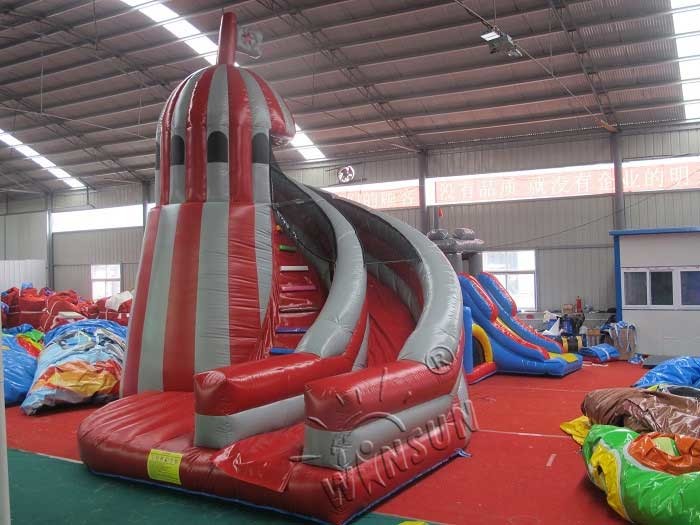 Helter Skelter Inflatable Water Slide With Air Blower And Repair Kits