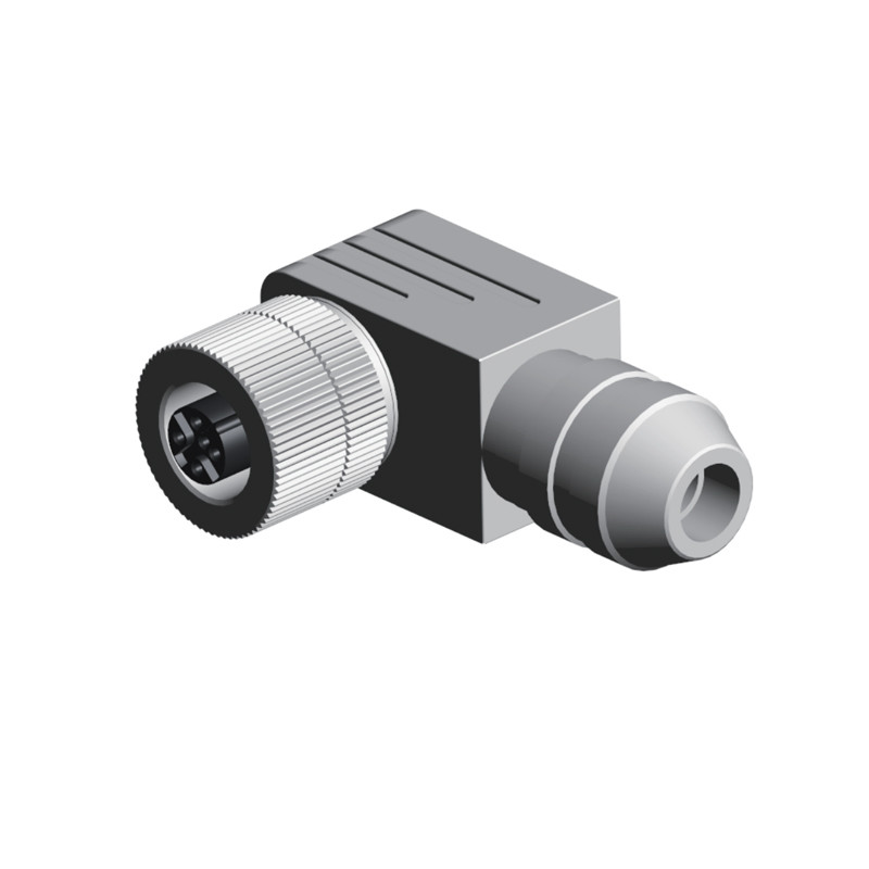 PA66 M12 Waterproof Connector IP67 IP68 Metal 4pin 5pin Elbow Plug Cable Gland PG7