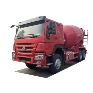 China 12cbm Red Used Concrete Mixer Truck With Pump Sinotruk HOWO on sale