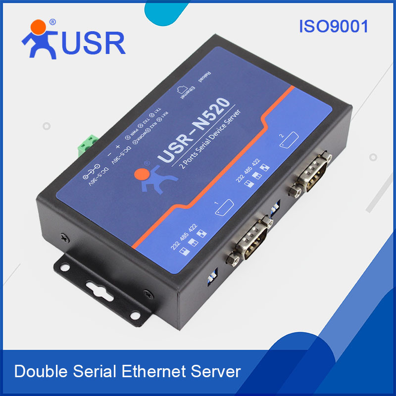 [USR-N520] 2 -Serial Port Ethernet converter, Modbus gateway RS232 RS485 RS422