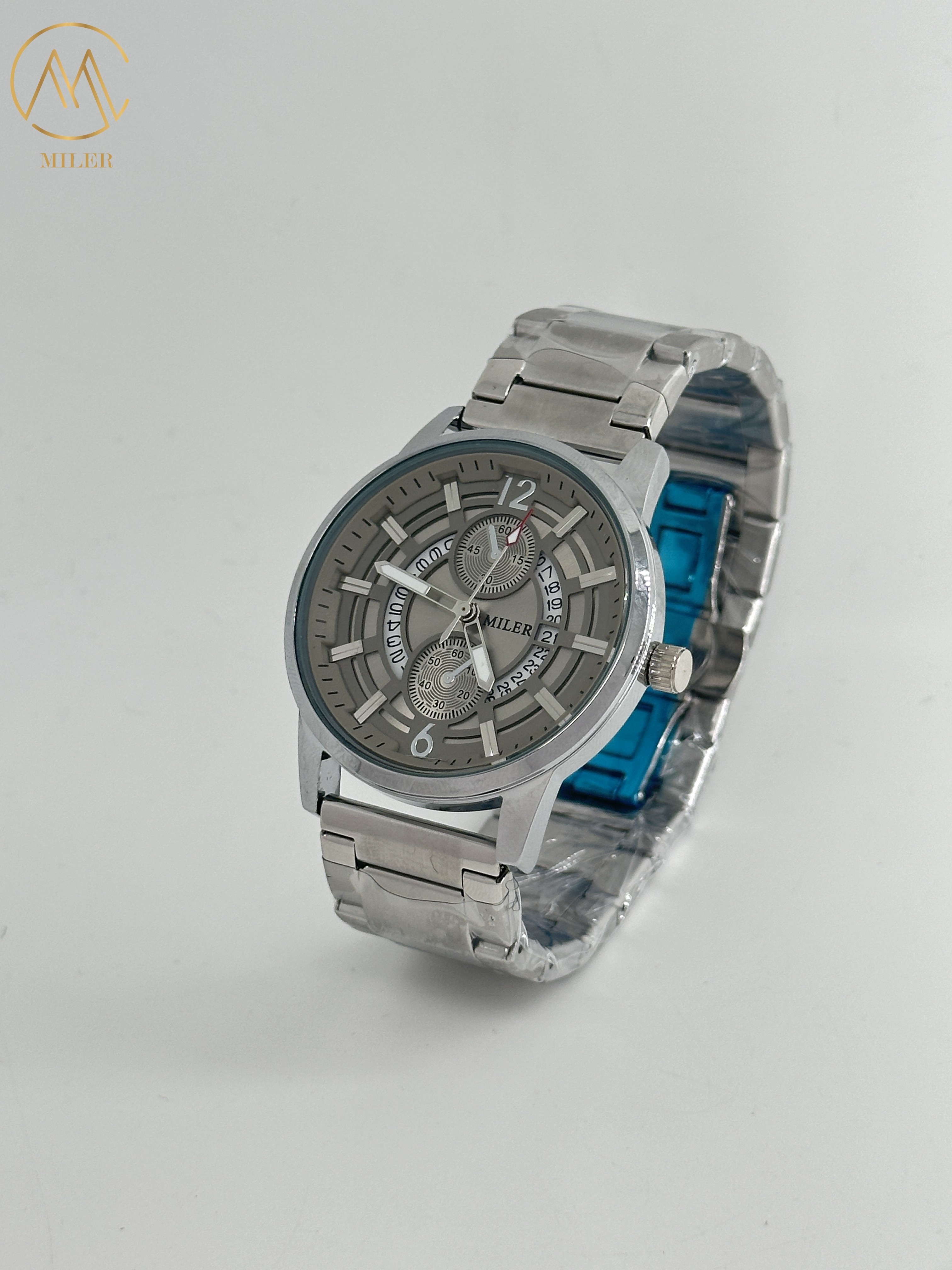 Fashion Stainless Steel Exquisite Calendar Quartz Waterproof Business Watch