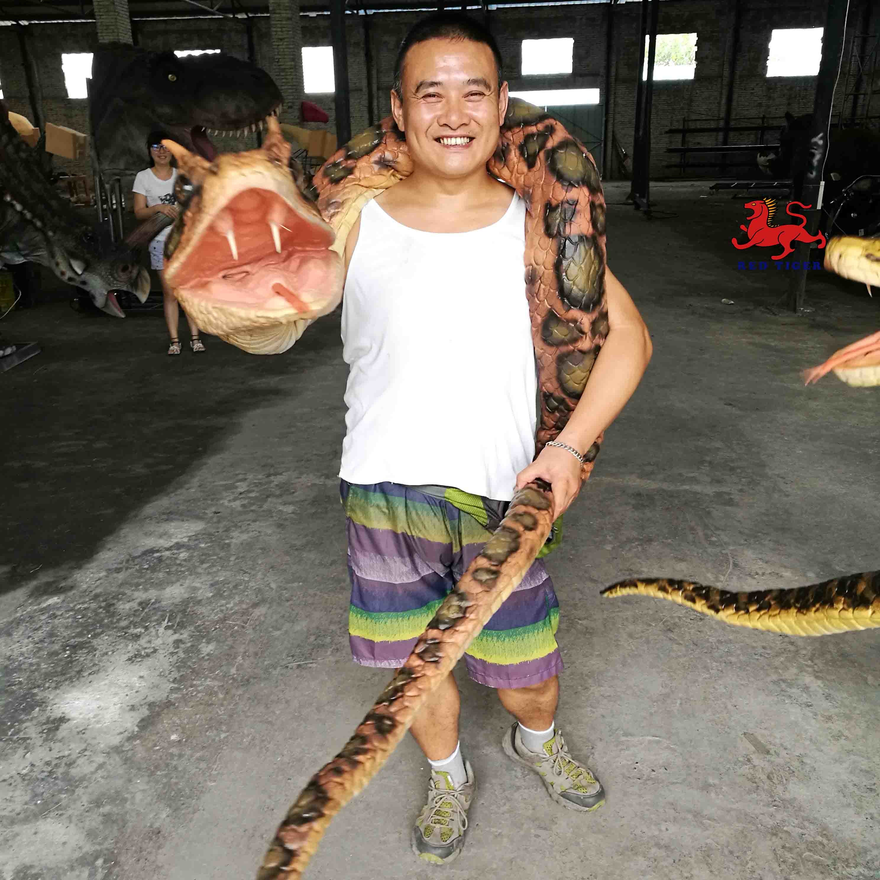 Manual Control Custom Snake Hand Puppet Waterproof / Weatherproof