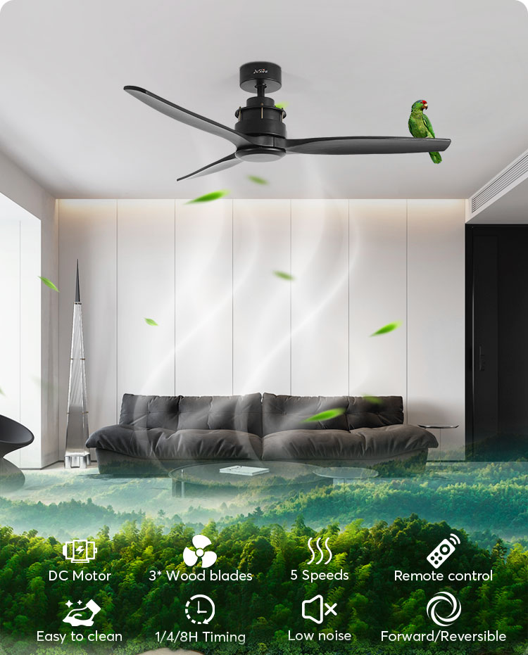 1stshine Ceiling Fan with Private Mold NO Laser Printing and Natural 5 Wind Speeds