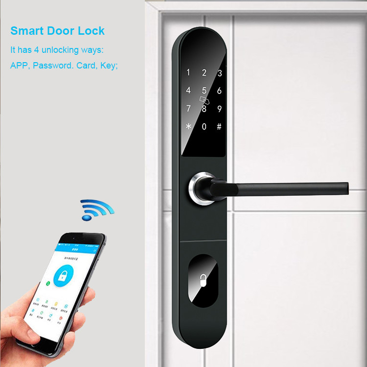 Slim Password DC 6V Apartment Smart Door Lock IC Card Password Keycard