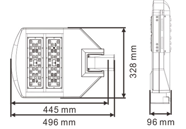 IP66 Cobra Head Street Light Fixtures 100w AC 90-305V Adjustable Installation Angle