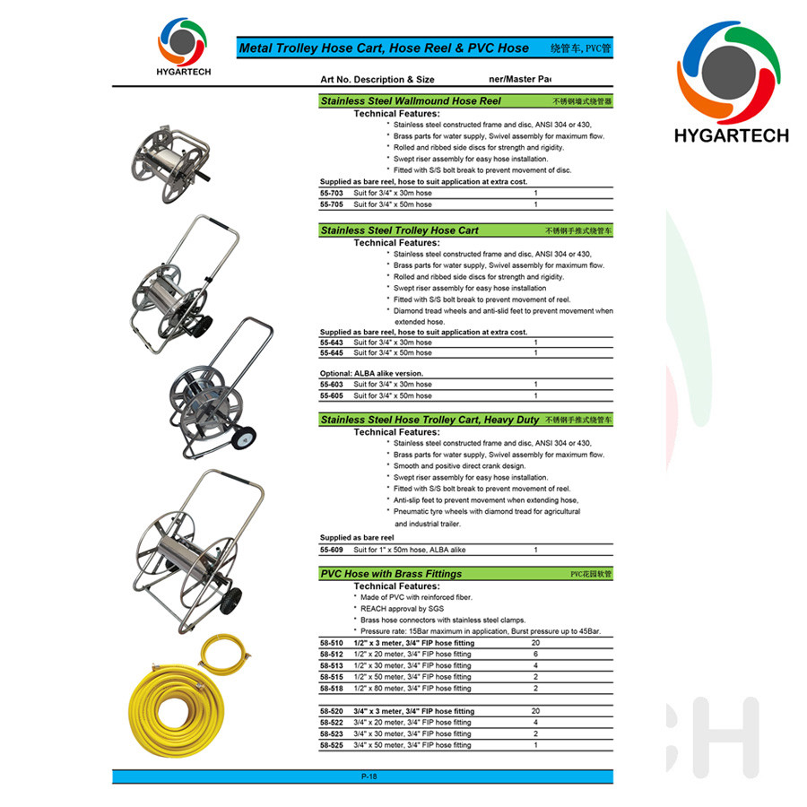 Stainless Steel Wall Mount Hose Holder Supplied As Bare Hose Reel
