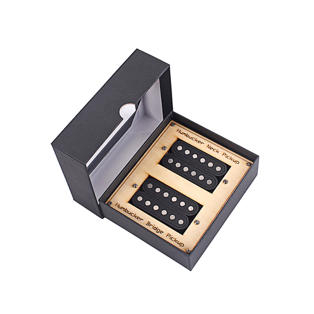 Durable Alnico 5 Black Humbucker Pickup Set N15.92K/B19.06K Output With Springs