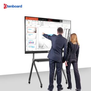 Qtenboard 75 Inch Dual System Touch Screen Interactive Smart Board for School