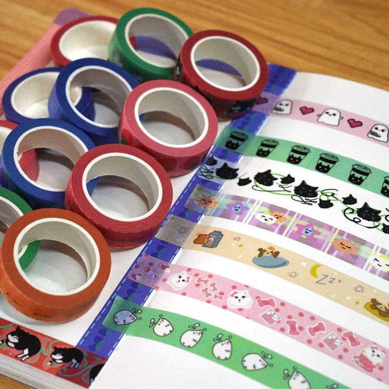 Kawaii Custom Printed Washi Tape Wholesale Japanese Paper Adhesive Washi Tape