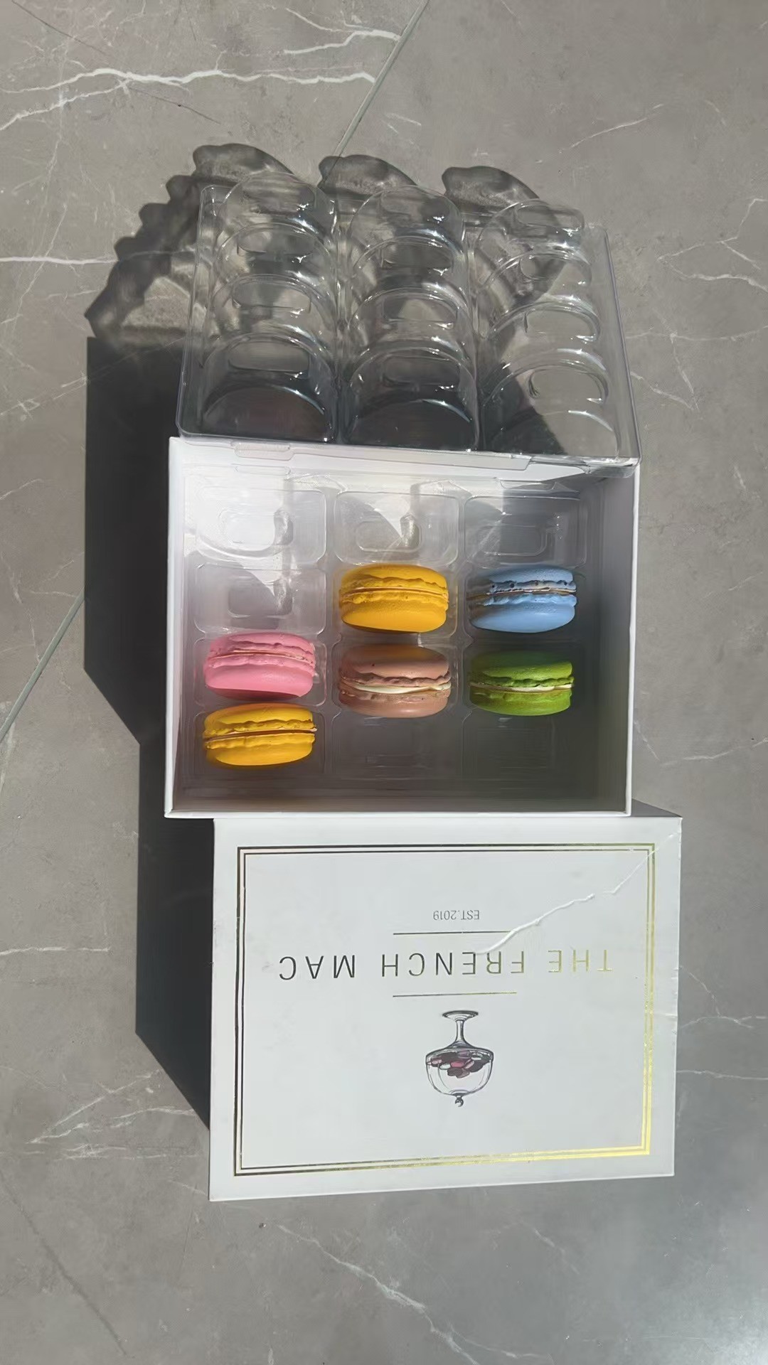 Square Cake Packing Paper Box Macaron Doughnut Mousse Dessert Baking White Cardboard Paper Chocolate Macaron Box