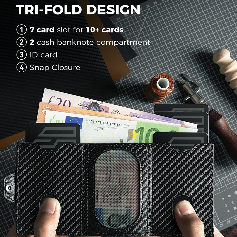 Multifunctional Large Capacity Slim Rfid Blocking Mens Wallet with Credit Card Slots
