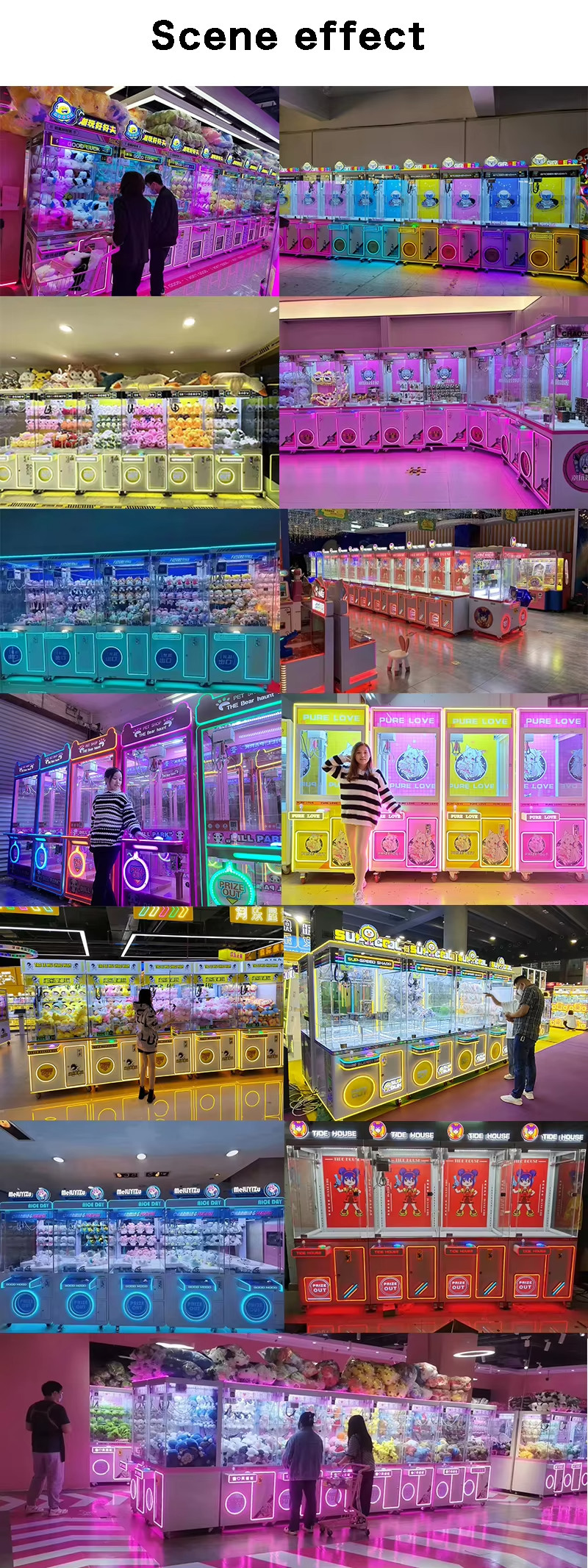 Claw Crane Machine Coin Operated Games Mini Plush Toy Vending Machine With Bill Acceptor