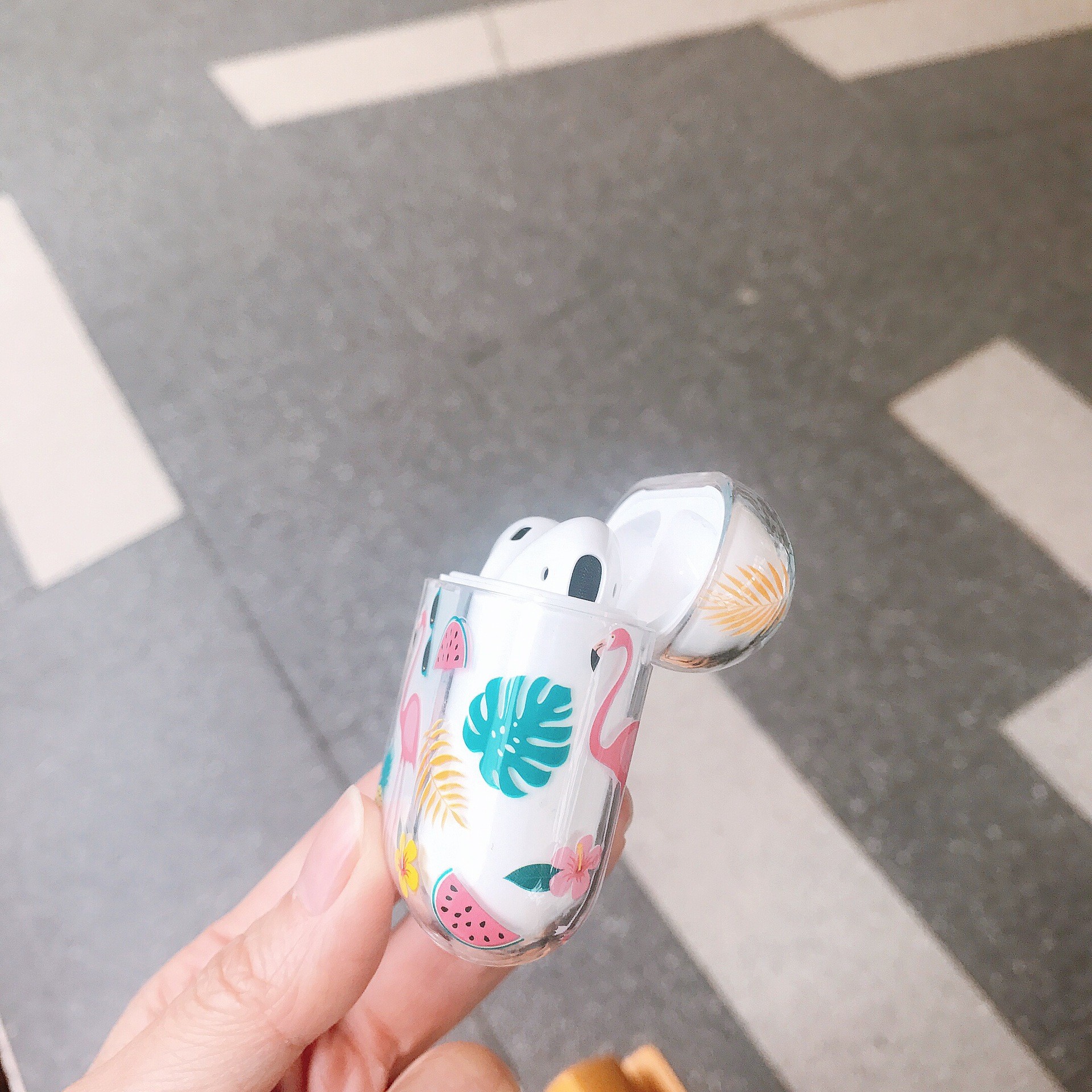 Silk Print Pattems Protective Silicone Cover Compatible with Apple AirPods 2 and 1