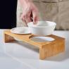Buy cheap Elevated Double Bowl Frame Pet Ceramic Bowl Bamboo Wood Stand Ceramic Dog Bowls from wholesalers