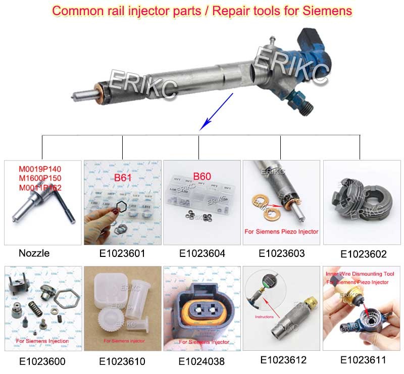 ERIKC Common Rail Injector Solenoid Valve Gap Adjustment Washer Shims E1023612 Lift Measuring Repair Tool for Siemens
